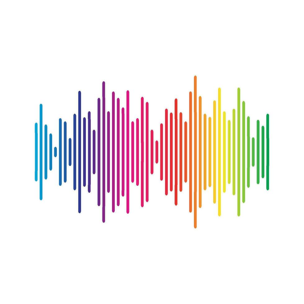 Audio colorato onda logo. vettore equalizzatore elemento. suono onda illustrazione logo vettore icona modello