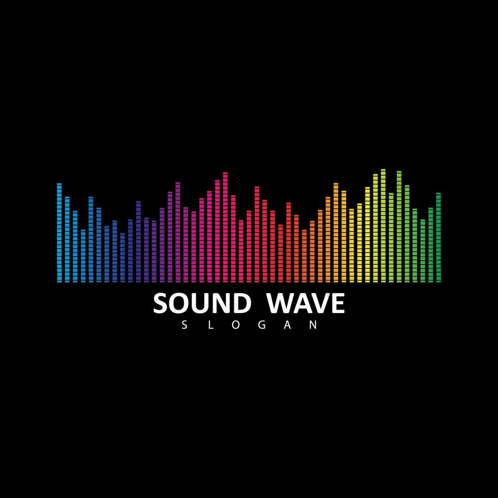 Audio colorato onda logo. vettore equalizzatore elemento. suono onda illustrazione logo vettore icona modello