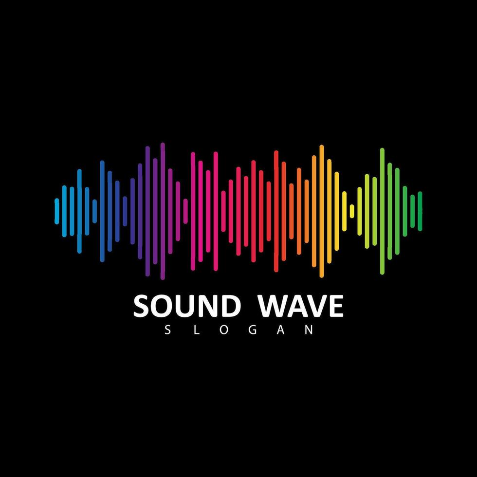 Audio colorato onda logo. vettore equalizzatore elemento. suono onda illustrazione logo vettore icona modello