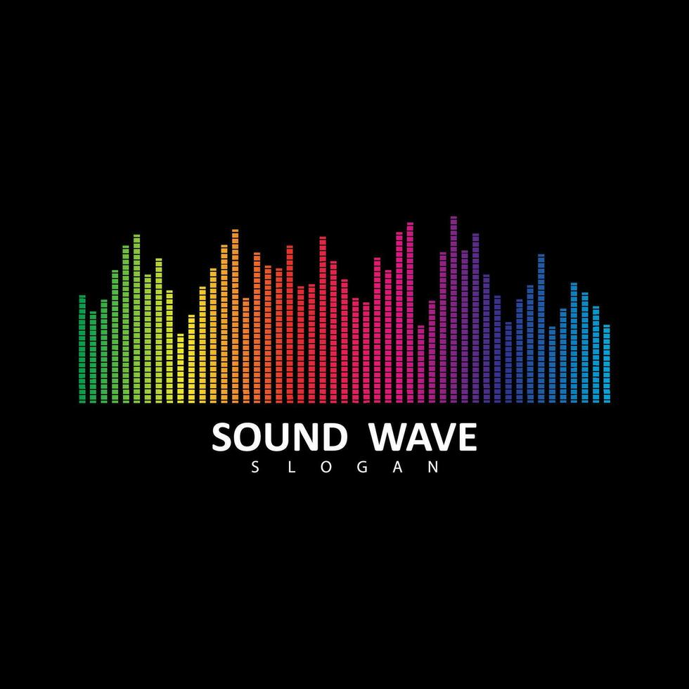 Audio colorato onda logo. vettore equalizzatore elemento. suono onda illustrazione logo vettore icona modello