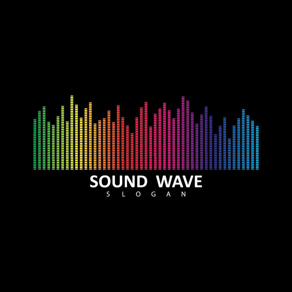 Audio colorato onda logo. vettore equalizzatore elemento. suono onda illustrazione logo vettore icona modello