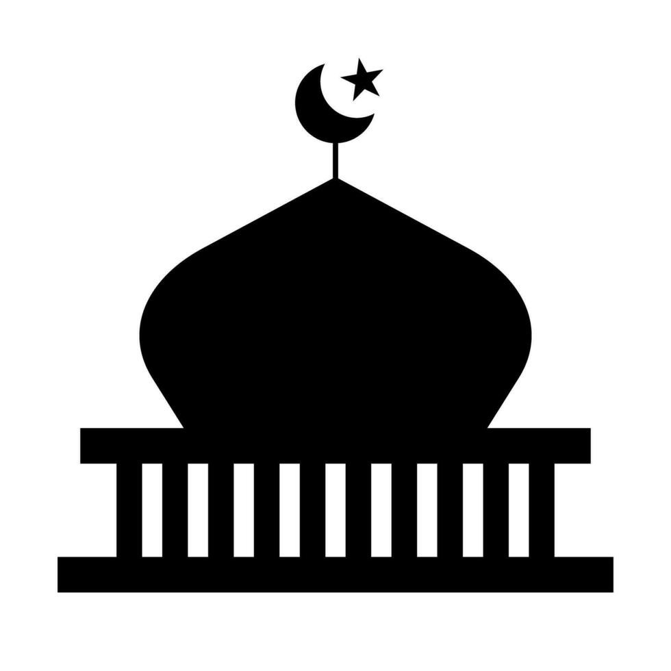 moschea silhouette icona. Islam culto. vettore. vettore