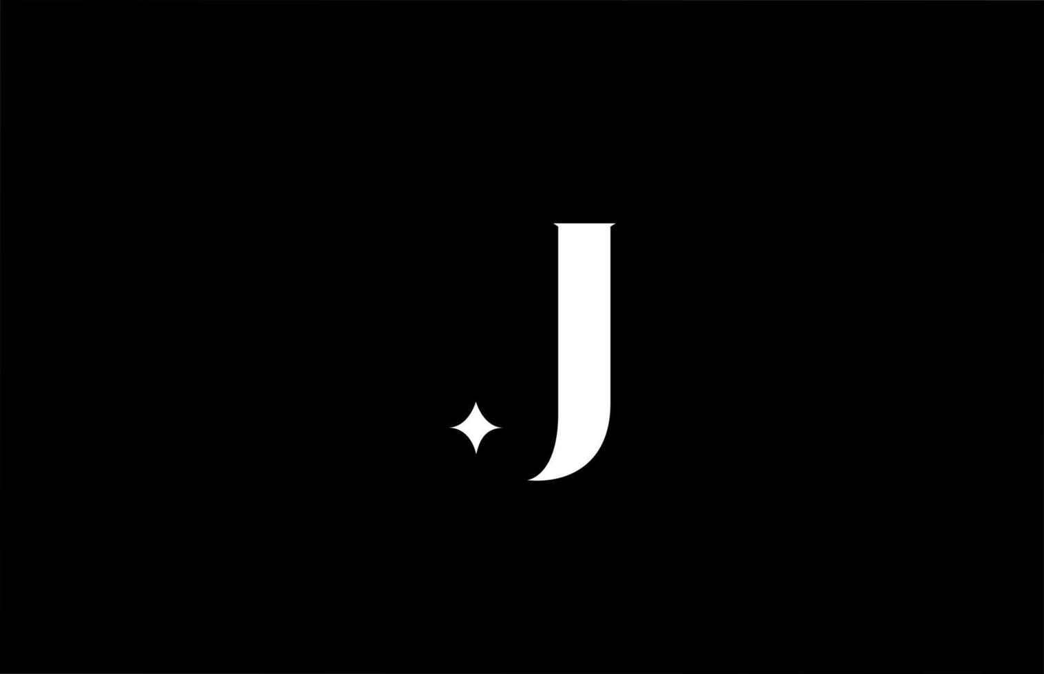 logo della lettera dell'alfabeto j per affari e società. scritte creative in bianco e nero. icona del design del marchio dell'identità aziendale vettore