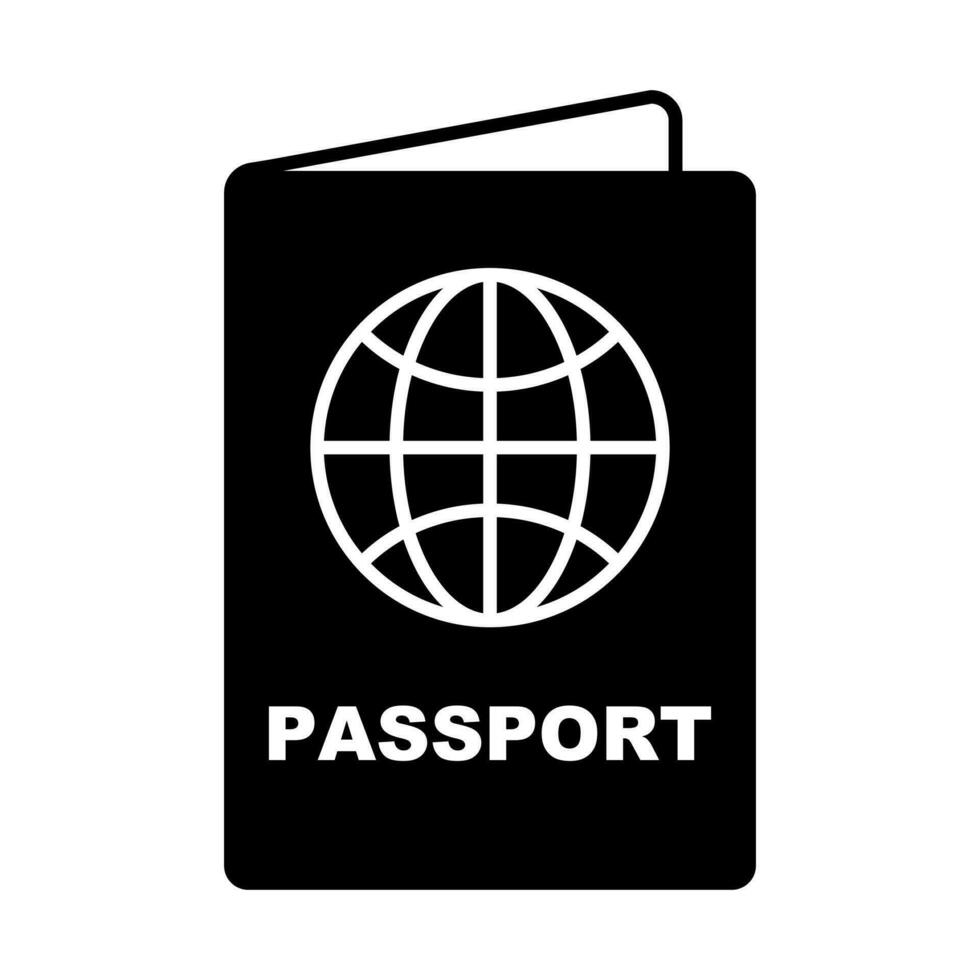 passaporto libro silhouette icona. passaporto per internazionale viaggio. vettore. vettore