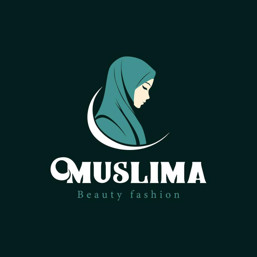 musulmano donne bellezza moda logo, minimalista vettore logo concetto