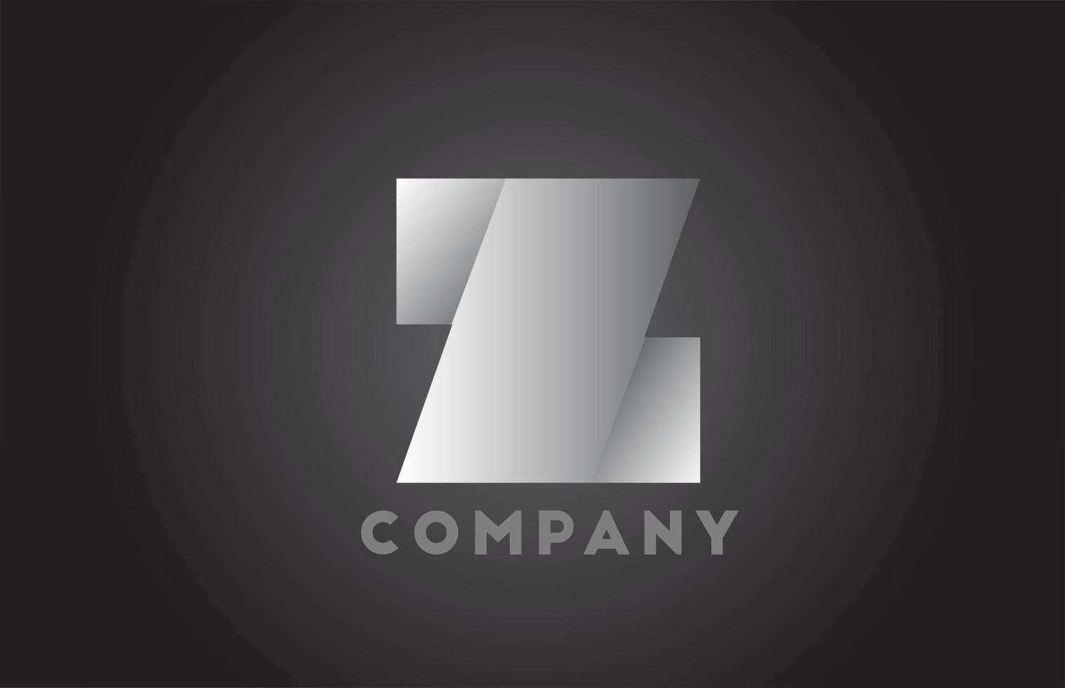 logo della lettera dell'alfabeto geometrico z bianco e nero per il business. brading e scritte aziendali con design futuristico e gradiente per l'azienda vettore