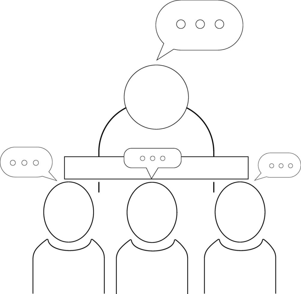 schema icone relazionato conversazione, Chiacchierare, parlando, A proposito di. lineare icona modificabile ictus. vettore illustrazione