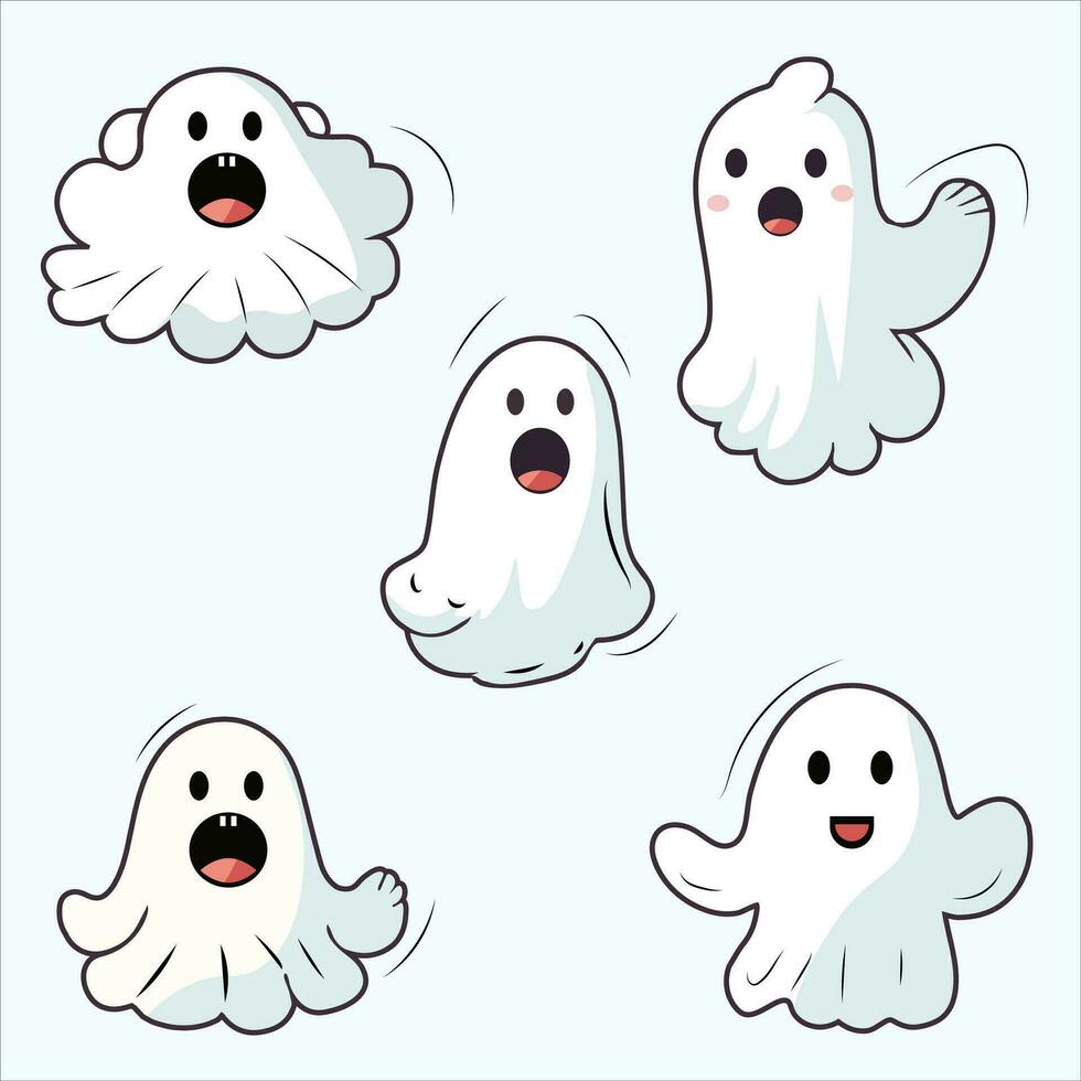 divertente carino fantasma per Halloween vettore