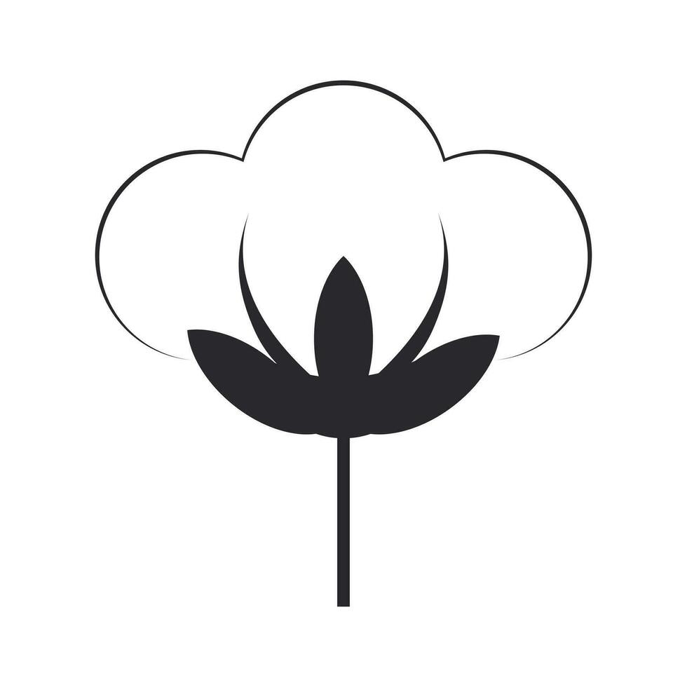 soffice cotone fiore icona. naturale tessuti simbolo isolato su bianca sfondo. vettore. vettore