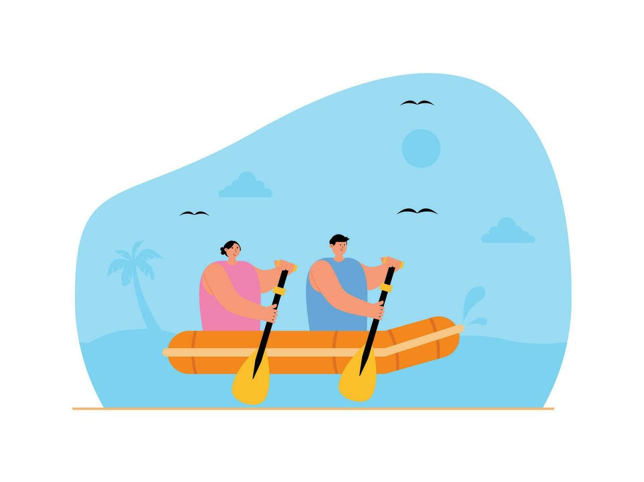 canoa sport nel vacanza estate vettore