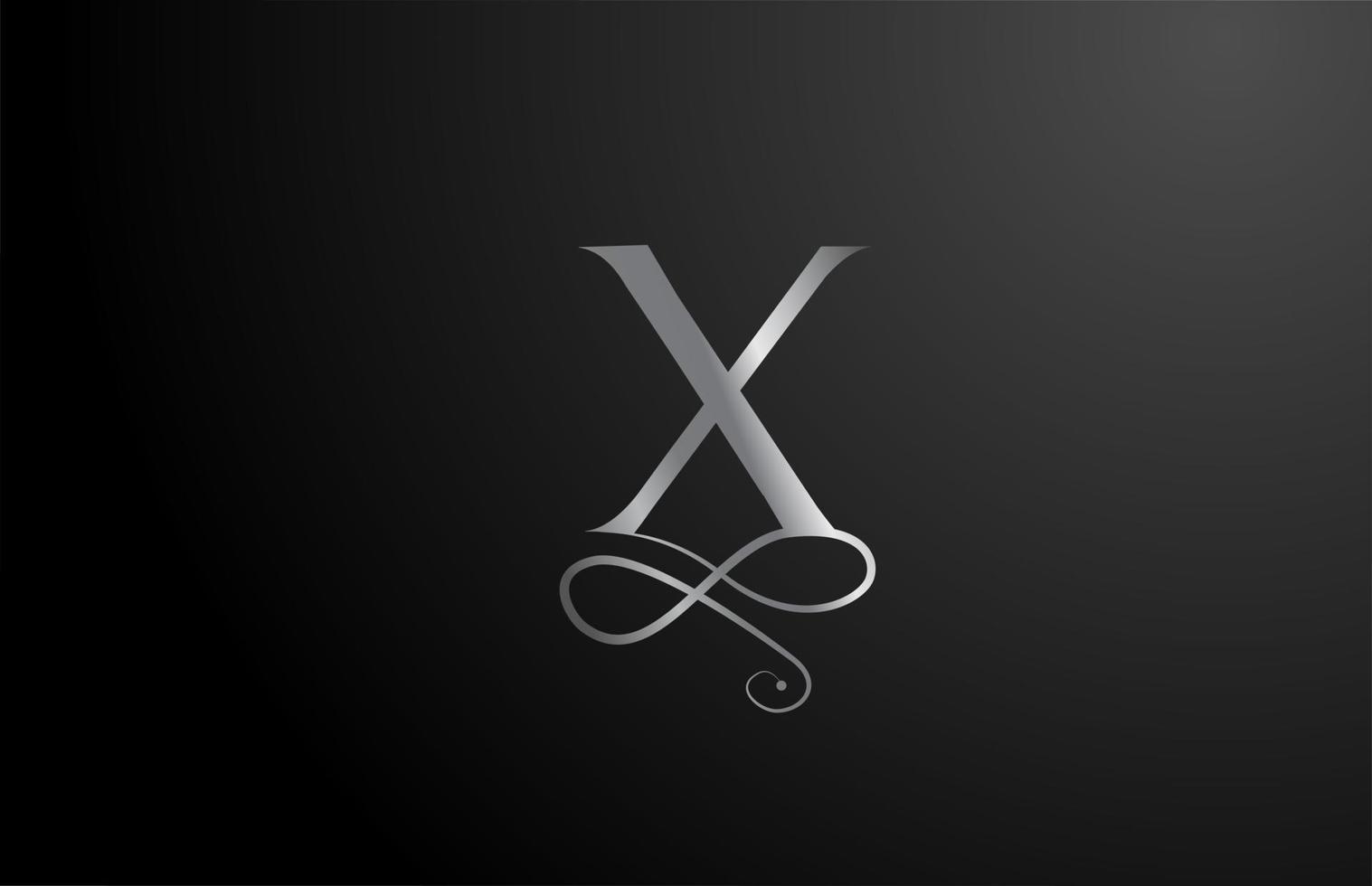 grigio x elegante monogramma alfabeto lettera icona logo design. logo aziendale vintage per prodotti di lusso e azienda vettore