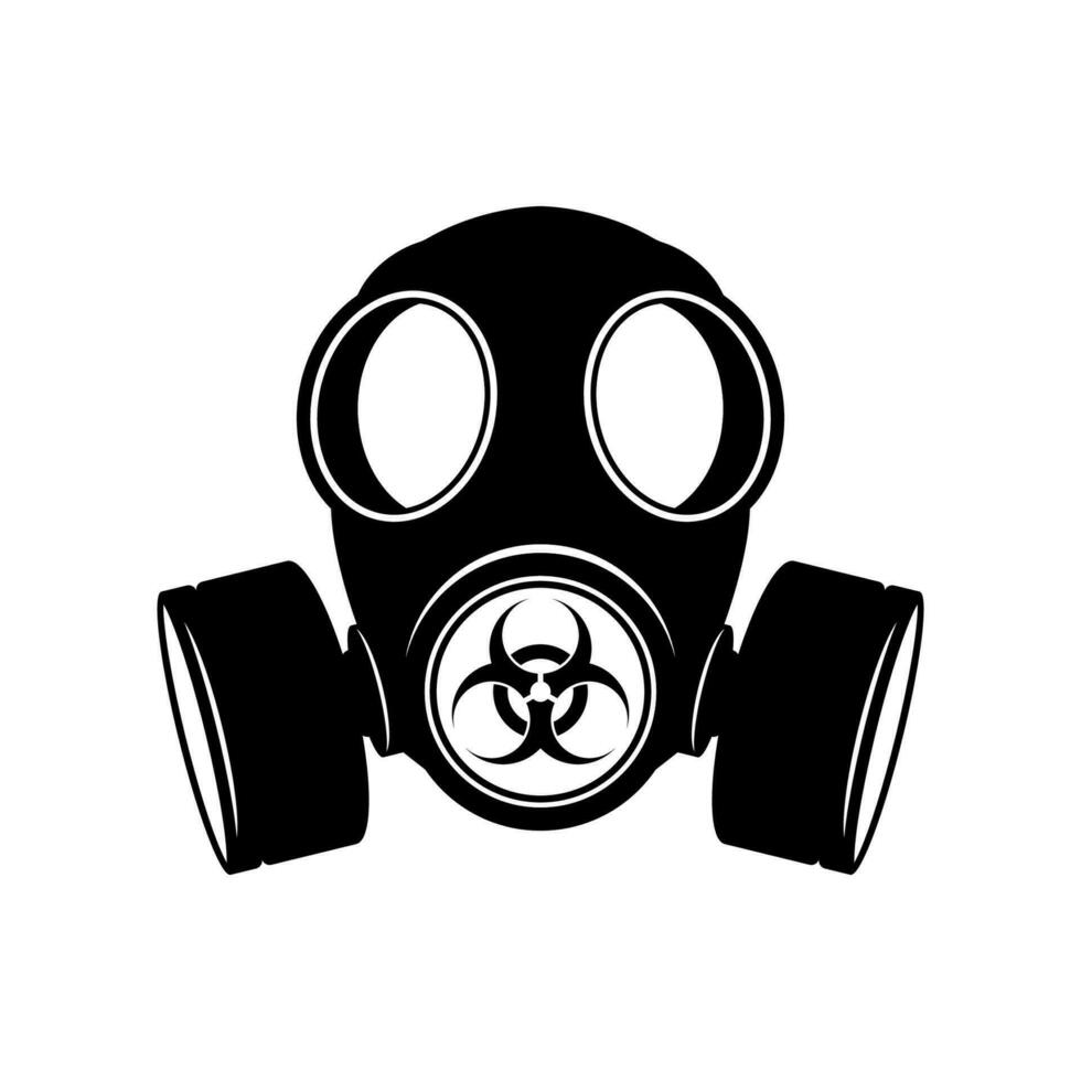 gas maschera con rischio biologico cartello. respiratore, vettore icona