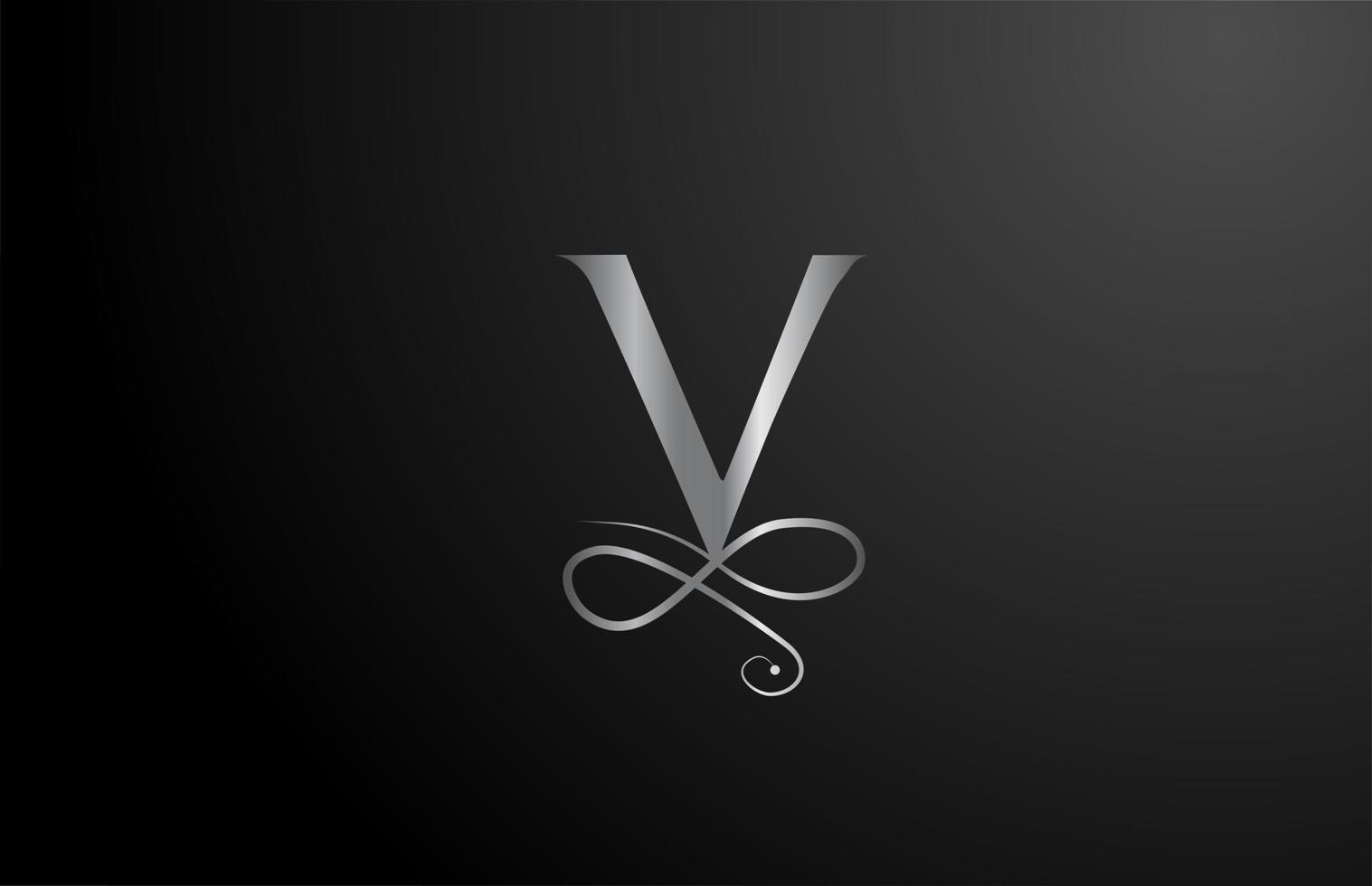 grigio v elegante monogramma alfabeto lettera icona logo design. logo aziendale vintage per prodotti di lusso e azienda vettore