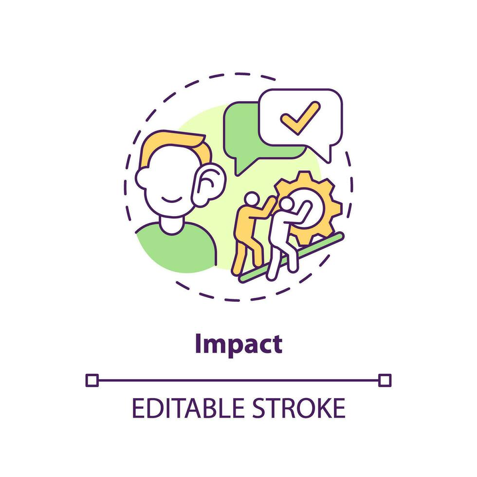 urto concetto icona. vita mutevole. senso di appartenente. Comunità sostegno. personale crescita. positivo modificare astratto idea magro linea illustrazione. isolato schema disegno. modificabile ictus vettore