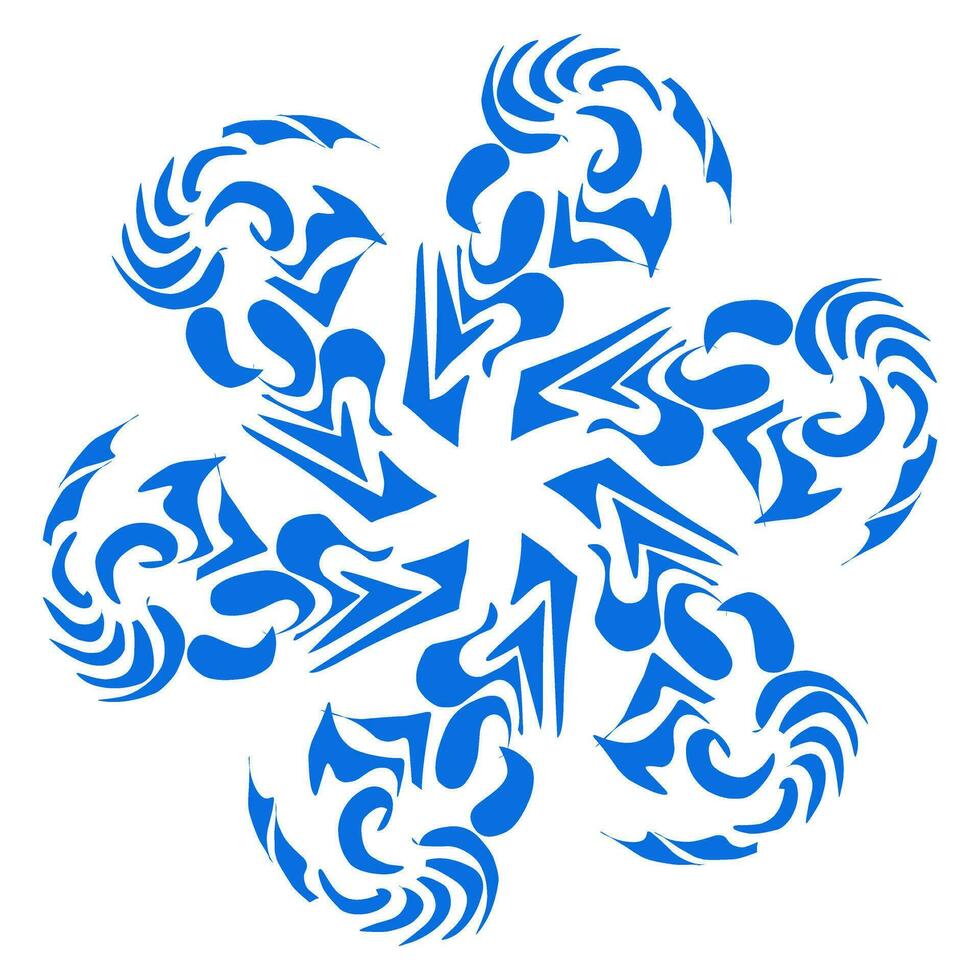 blu colore etnico mandala patern design illustrazione. Perfetto per loghi, icone, adesivi, tatuaggi, design elementi per siti web, annunci e di più. vettore