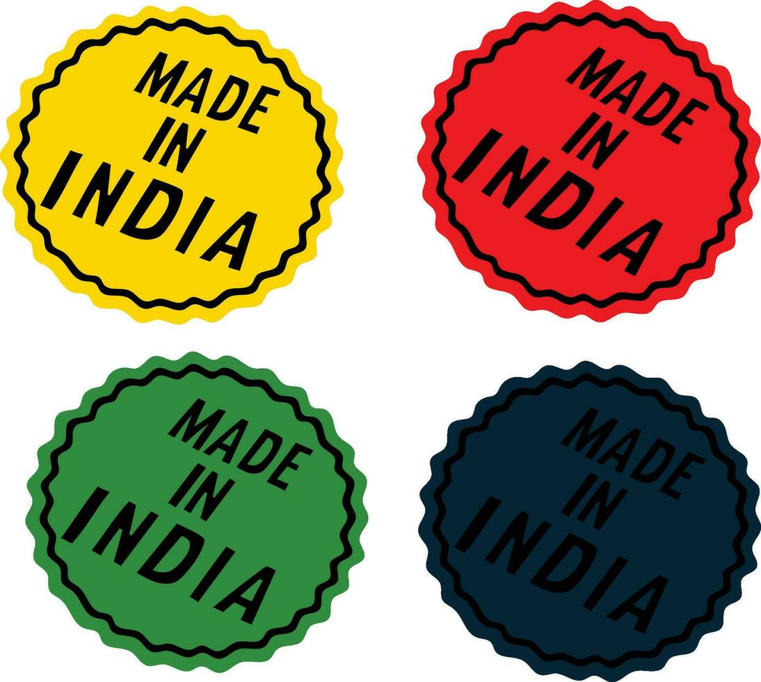 impostato di etichette fatto nel India etichetta Prodotto vettore