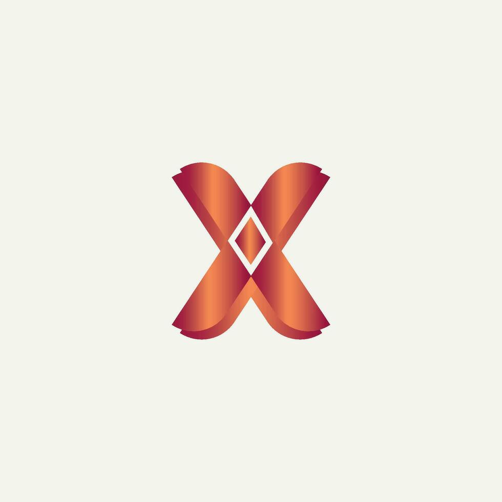 x lettera logo design vettore