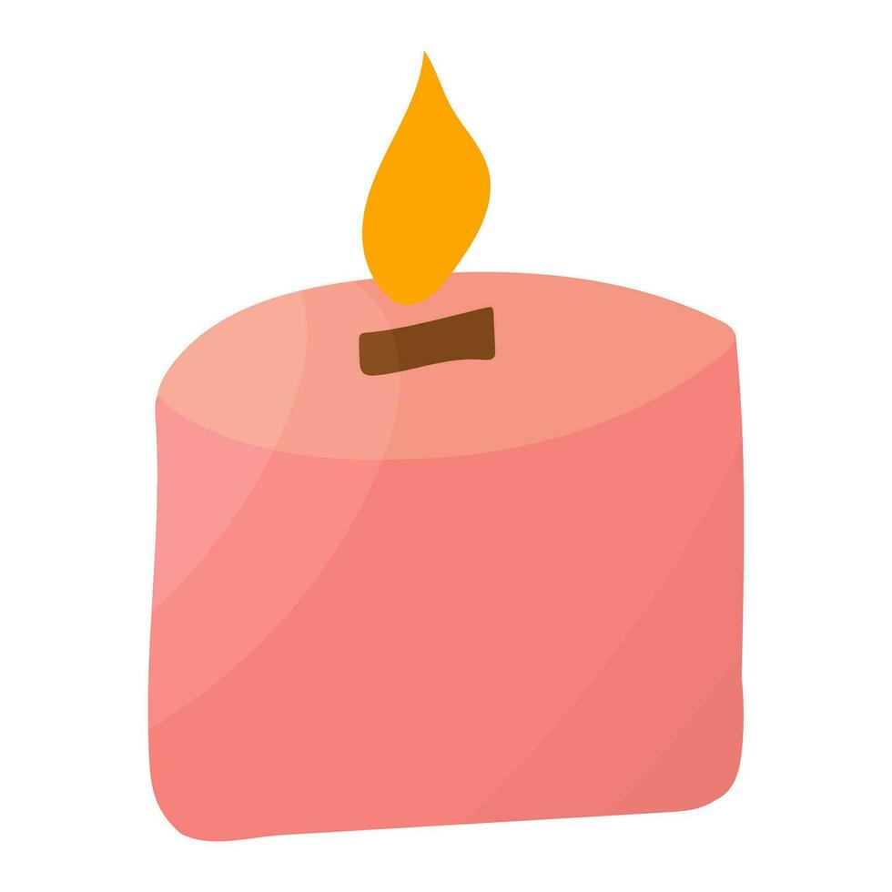 candela rosa calore comfort leggero icona elemento vettore