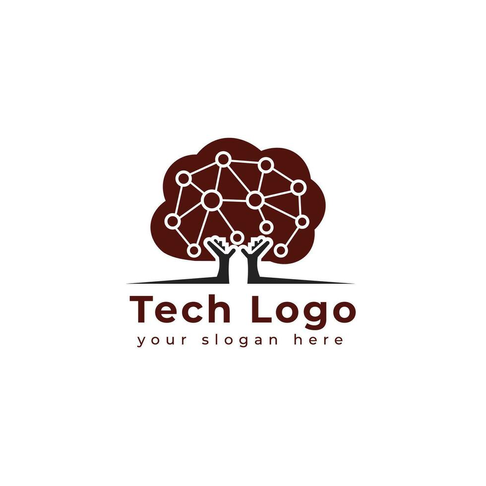 tecnologia logo modello vettore illustrazione grafico geometrico Tech logo