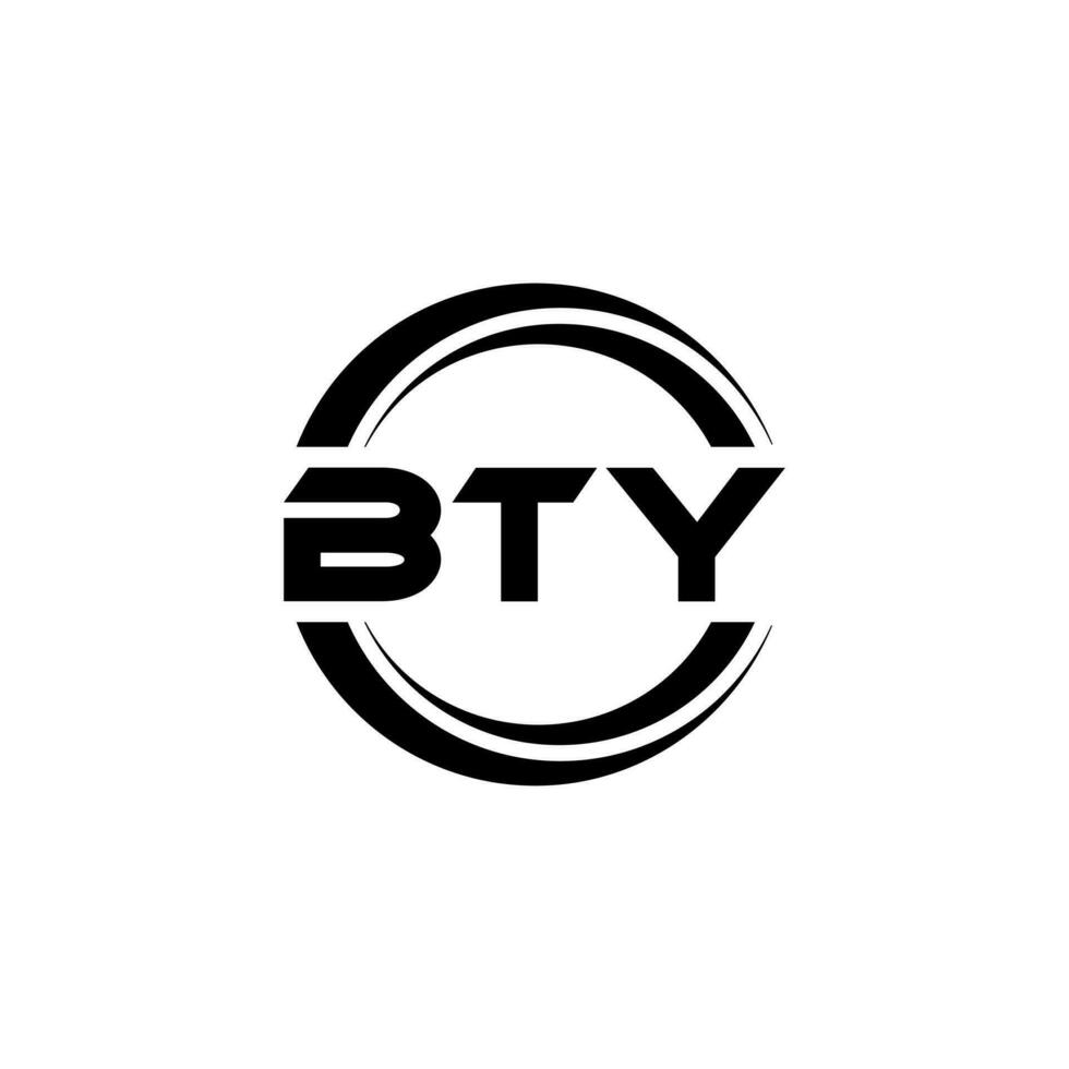 bty lettera logo design nel illustrazione. vettore logo, calligrafia disegni per logo, manifesto, invito, eccetera.