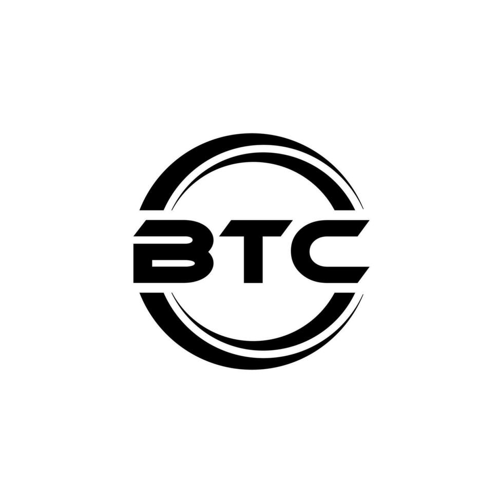 BTC lettera logo design nel illustrazione. vettore logo, calligrafia disegni per logo, manifesto, invito, eccetera.