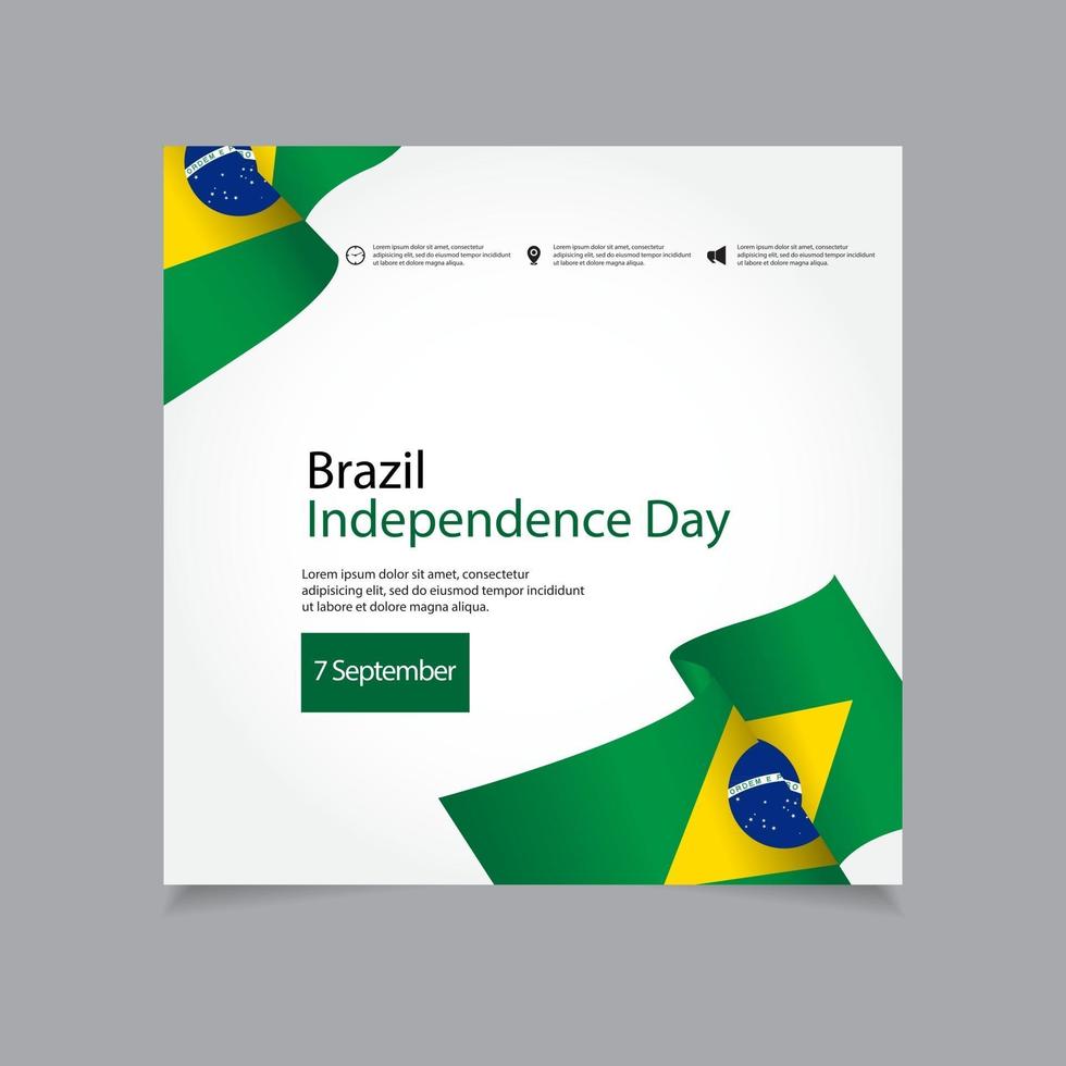 illustrazione di progettazione del modello di vettore di celebrazione del giorno dell'indipendenza del brasile