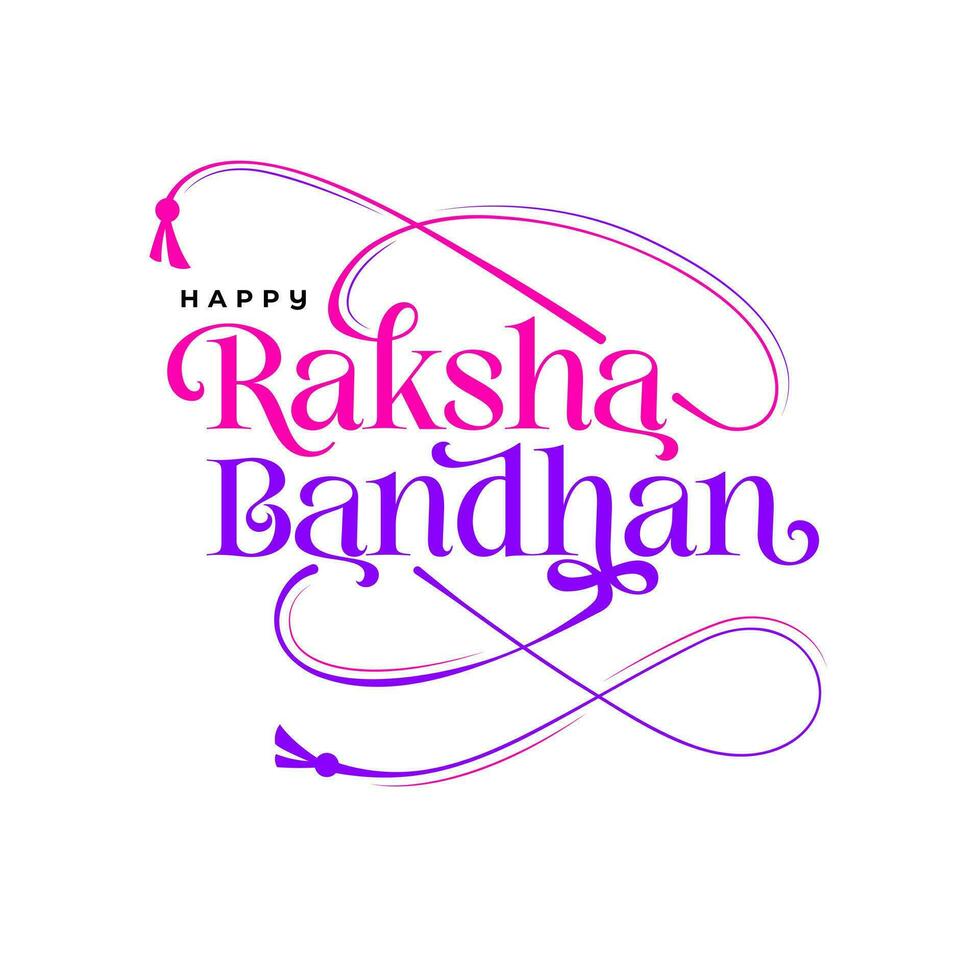 contento Raksha bandhan tipografico design vettore illustrazione