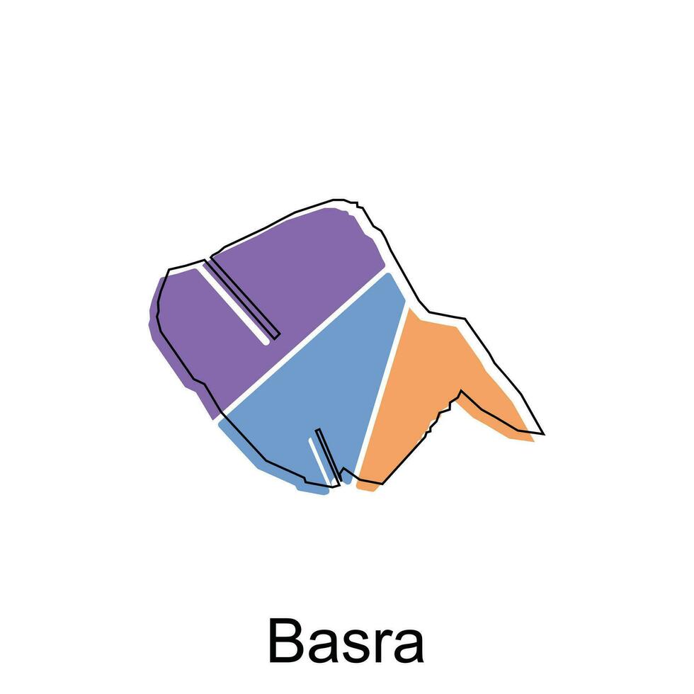 vettore carta geografica di bassora colorato moderno schema, alto dettagliato vettore illustrazione vettore design modello, adatto per il tuo azienda