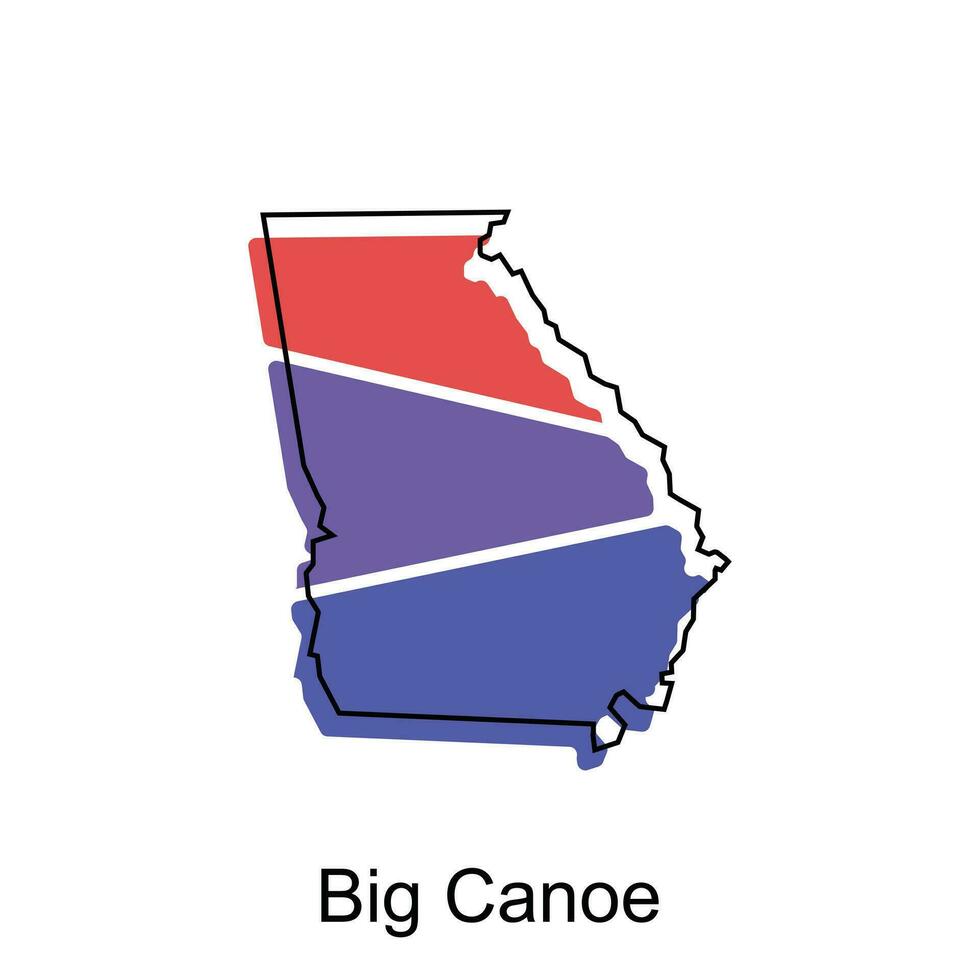 semplice carta geografica di grande canoa, colorato moderno geometrico con schema illustrazione design modello, adatto per il tuo design vettore