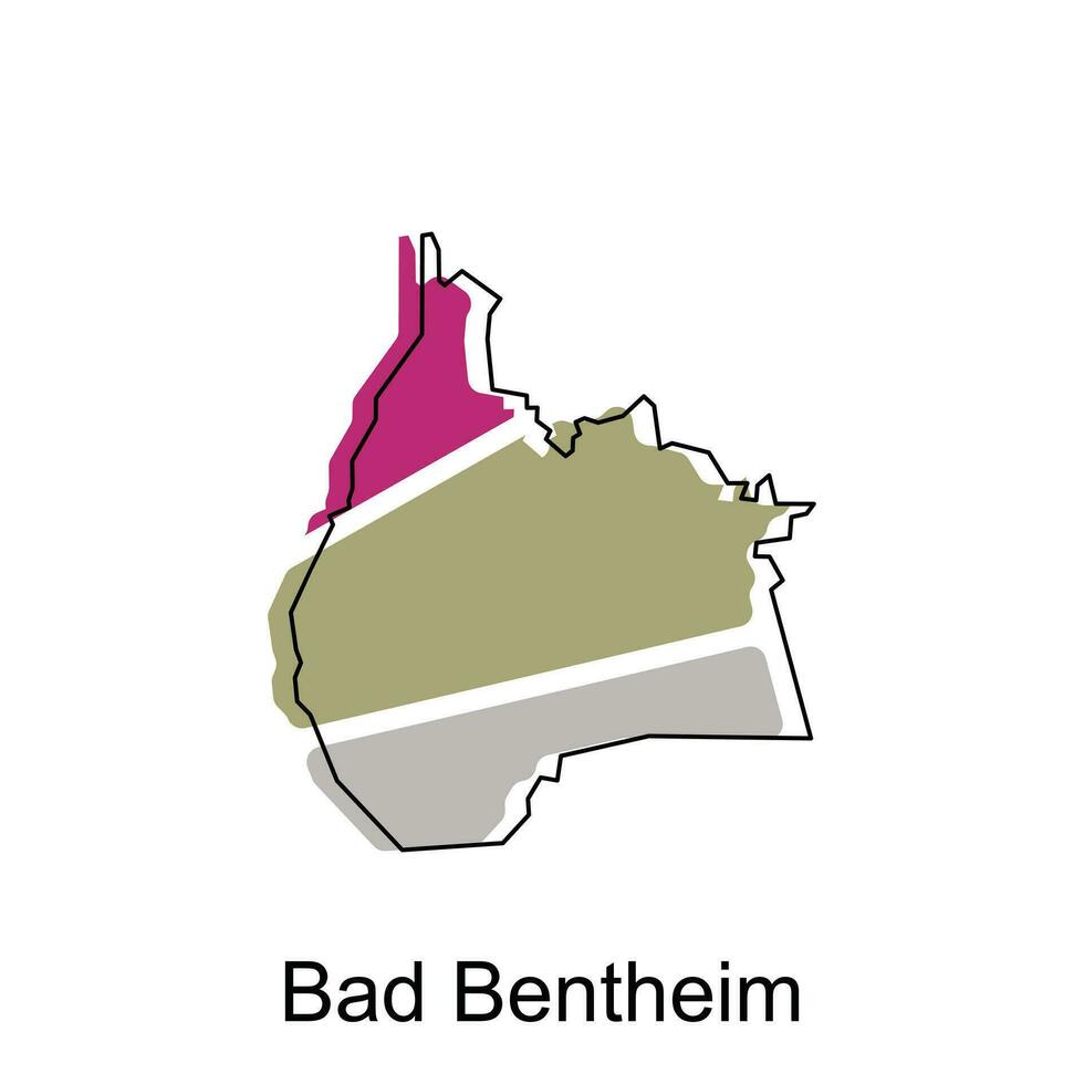 cattivo Benteim mappa.vettore carta geografica di il Tedesco nazione vettore illustrazione design modello su bianca sfondo