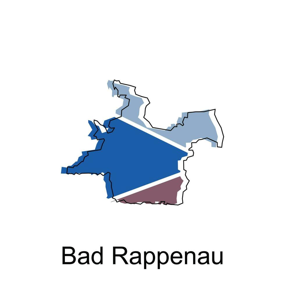 cattivo rappenau città di Germania carta geografica vettore illustrazione, vettore modello con schema grafico schizzo stile isolato su bianca sfondo
