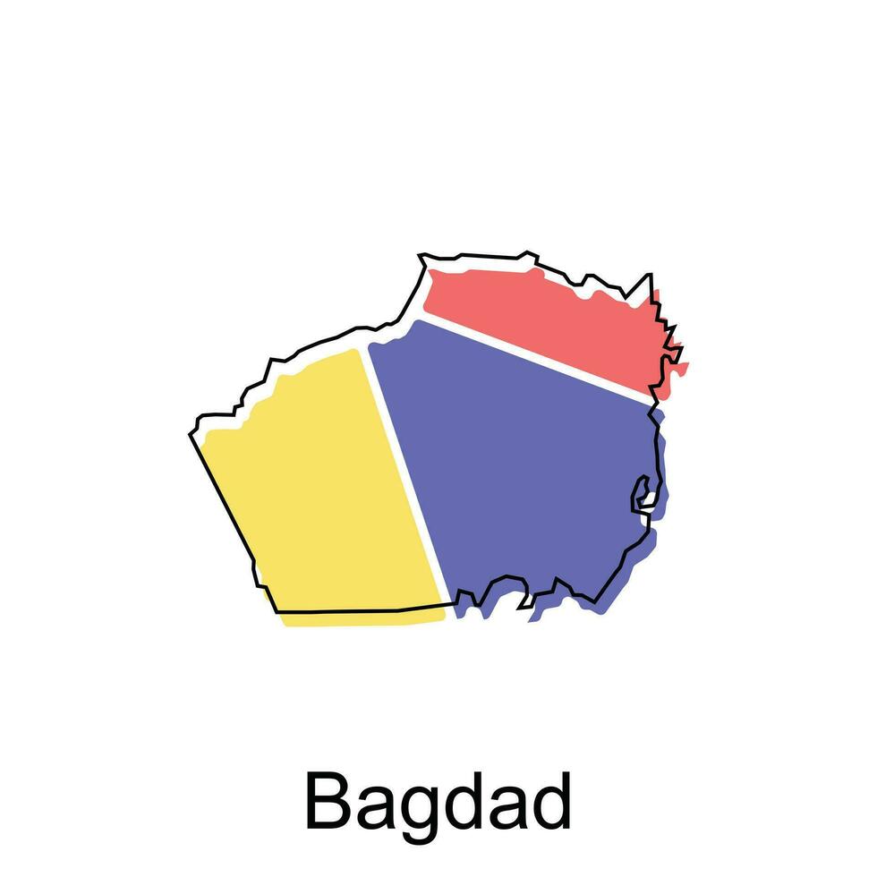 vettore carta geografica di bagdad colorato moderno schema, alto dettagliato vettore illustrazione vettore design modello, adatto per il tuo azienda