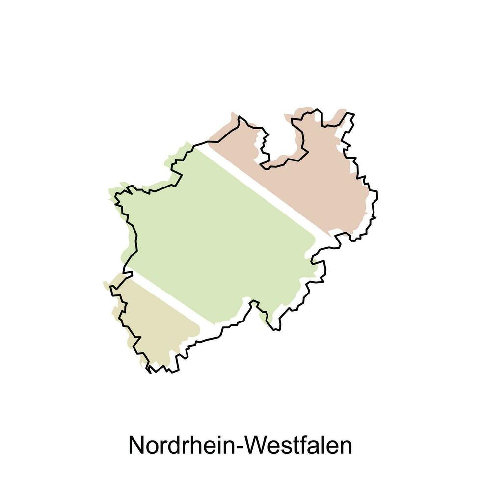 nordrein westfalen mappa.vettore carta geografica di il Germania nazione. frontiere di per il tuo infografica. vettore illustrazione. design modello