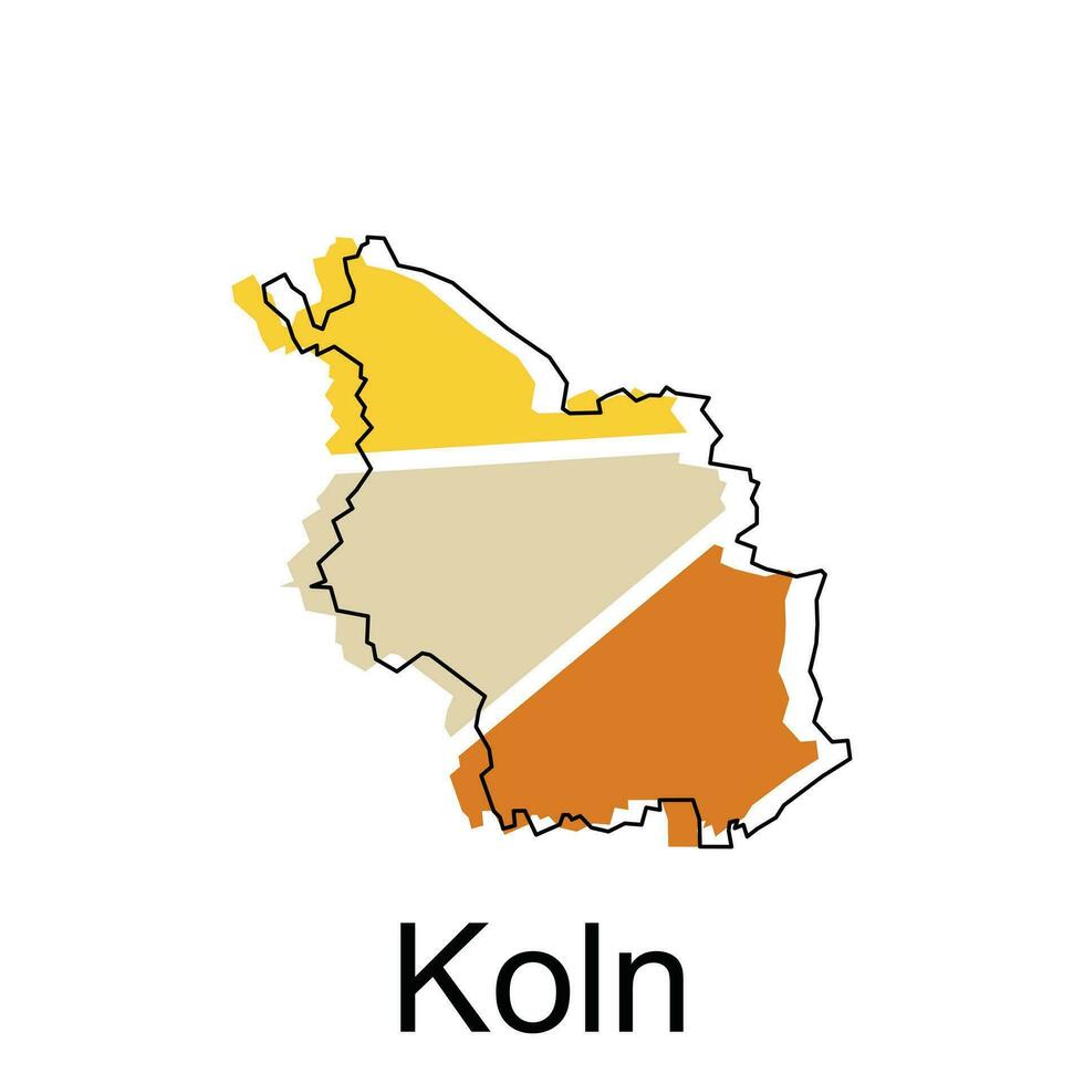 carta geografica di koln moderno schema, carta geografica di Tedesco nazione colorato vettore design modello