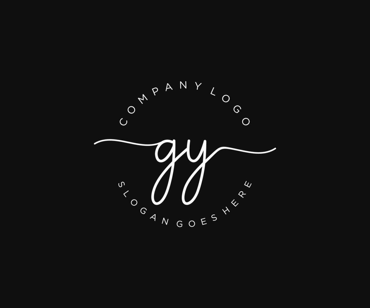 iniziale gy femminile logo bellezza monogramma e elegante logo disegno, grafia logo di iniziale firma, nozze, moda, floreale e botanico con creativo modello. vettore