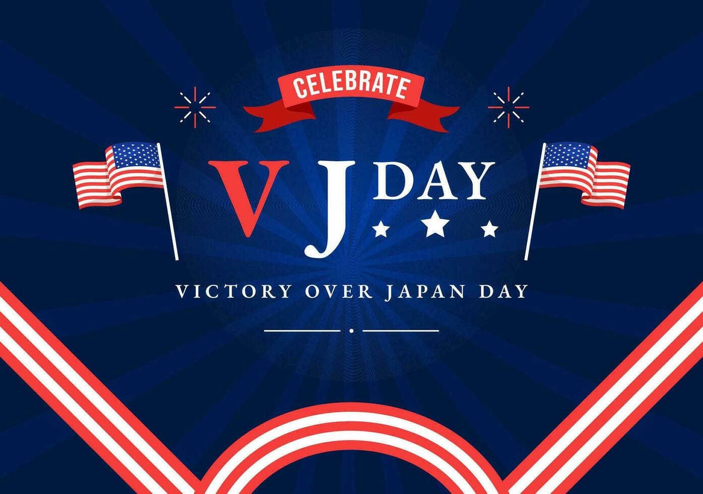 vj vittoria al di sopra di Giappone giorno celebrare vettore illustrazione con unito stato bandiera sfondo nel piatto cartone animato mano disegnato per atterraggio pagina modelli