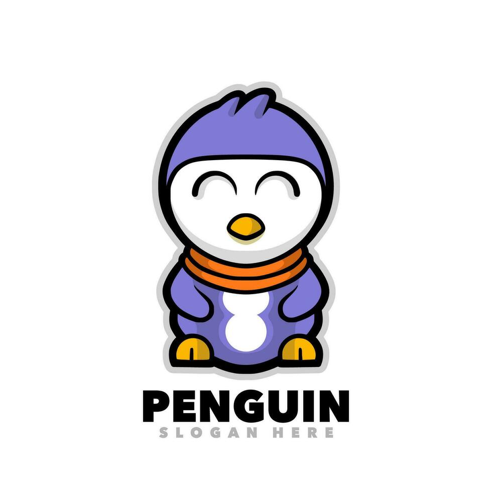pinguino portafortuna cartone animato vettore