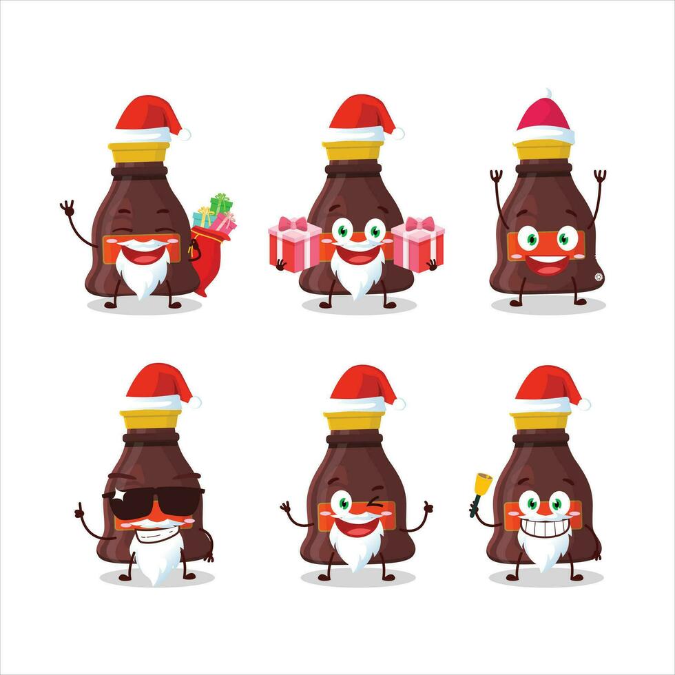 Santa Claus emoticon con soia salsa cartone animato personaggio vettore