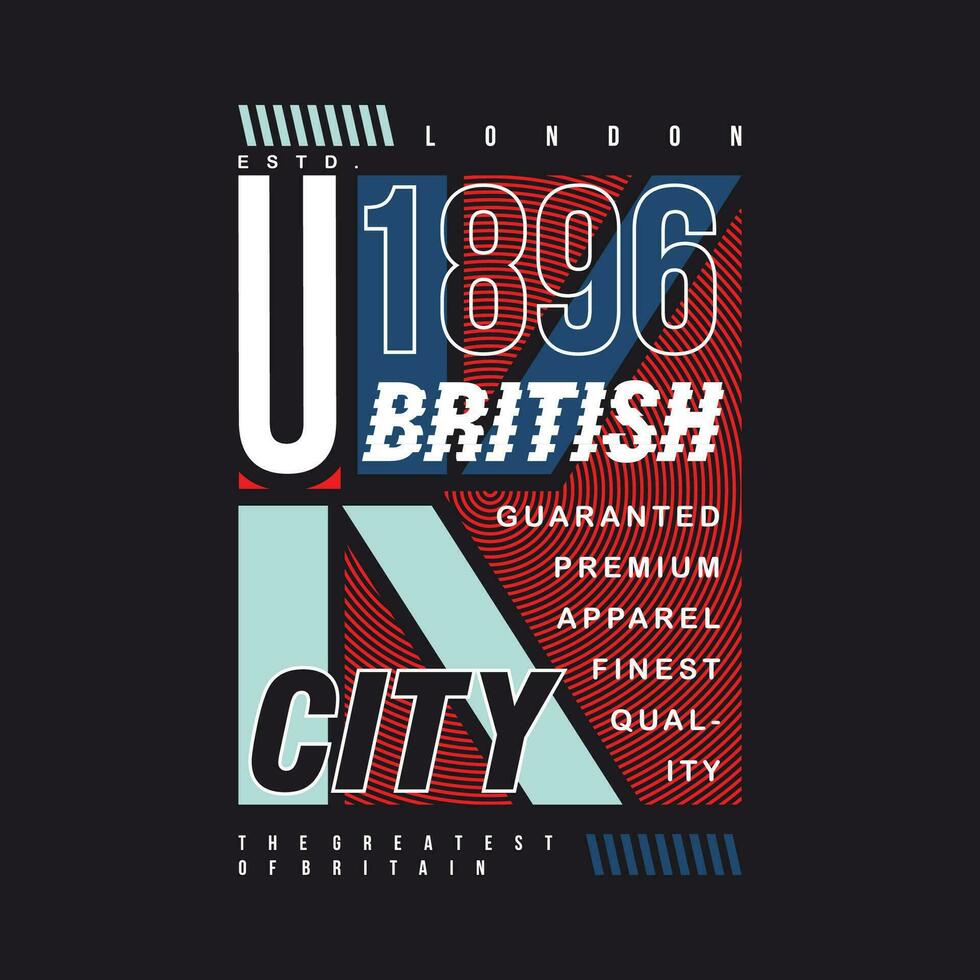 unito regno Britannico città scritte, astratto grafico, tipografia vettore, t camicia Stampa, casuale stile, e altro uso vettore