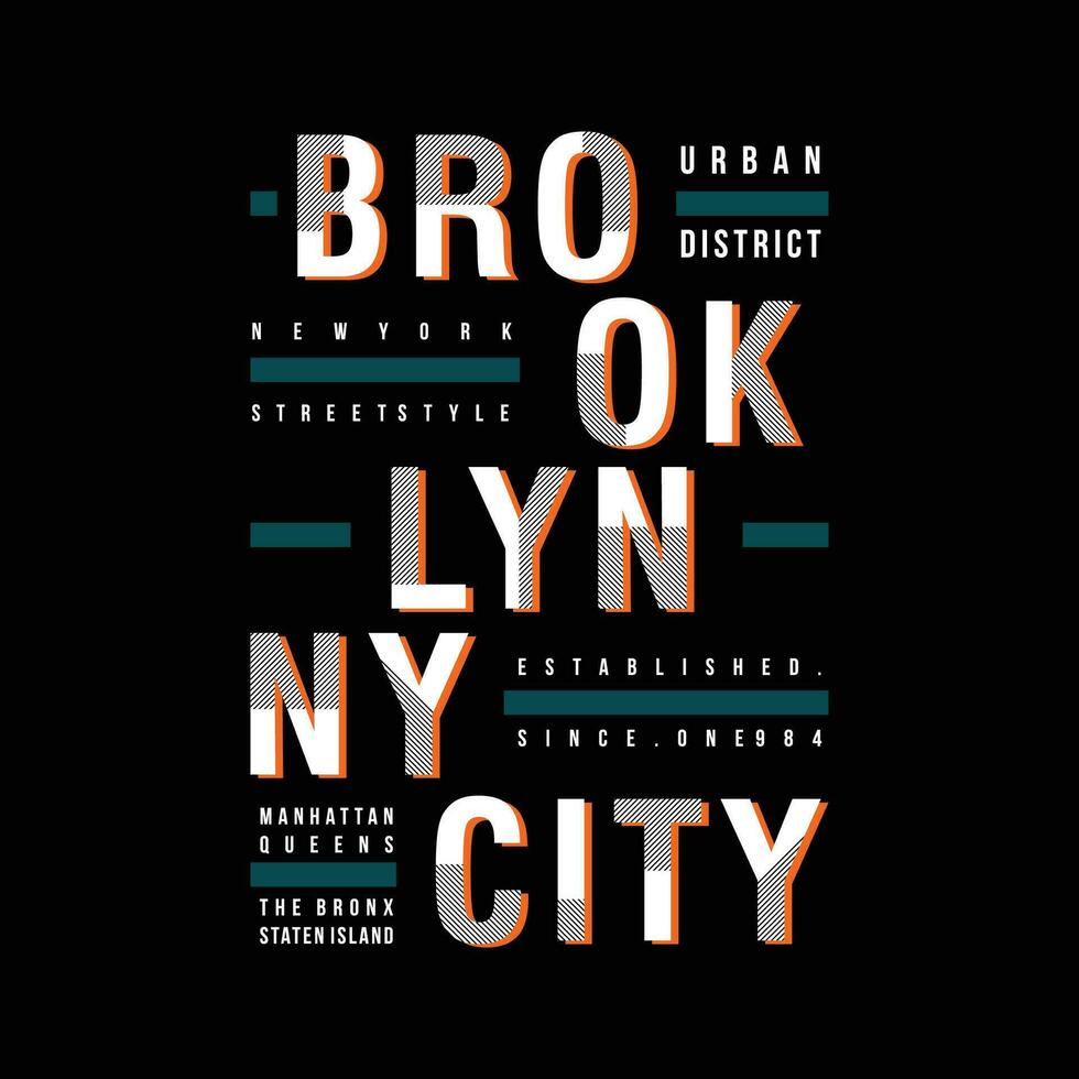 brooklyn tipografia vettore grafico per t camicia stampe e altro usi. manifesto, etichetta, parete murales