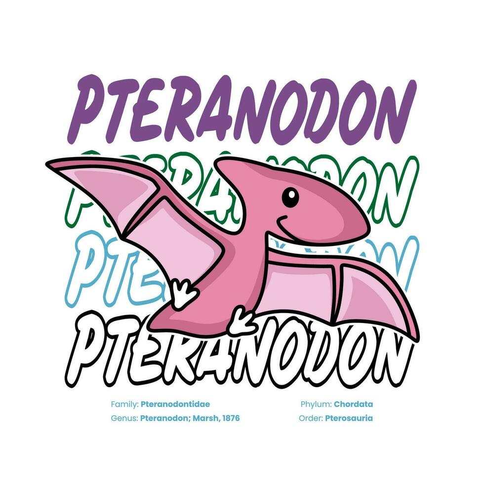 Pteranodon carino bambini camicia design vettore