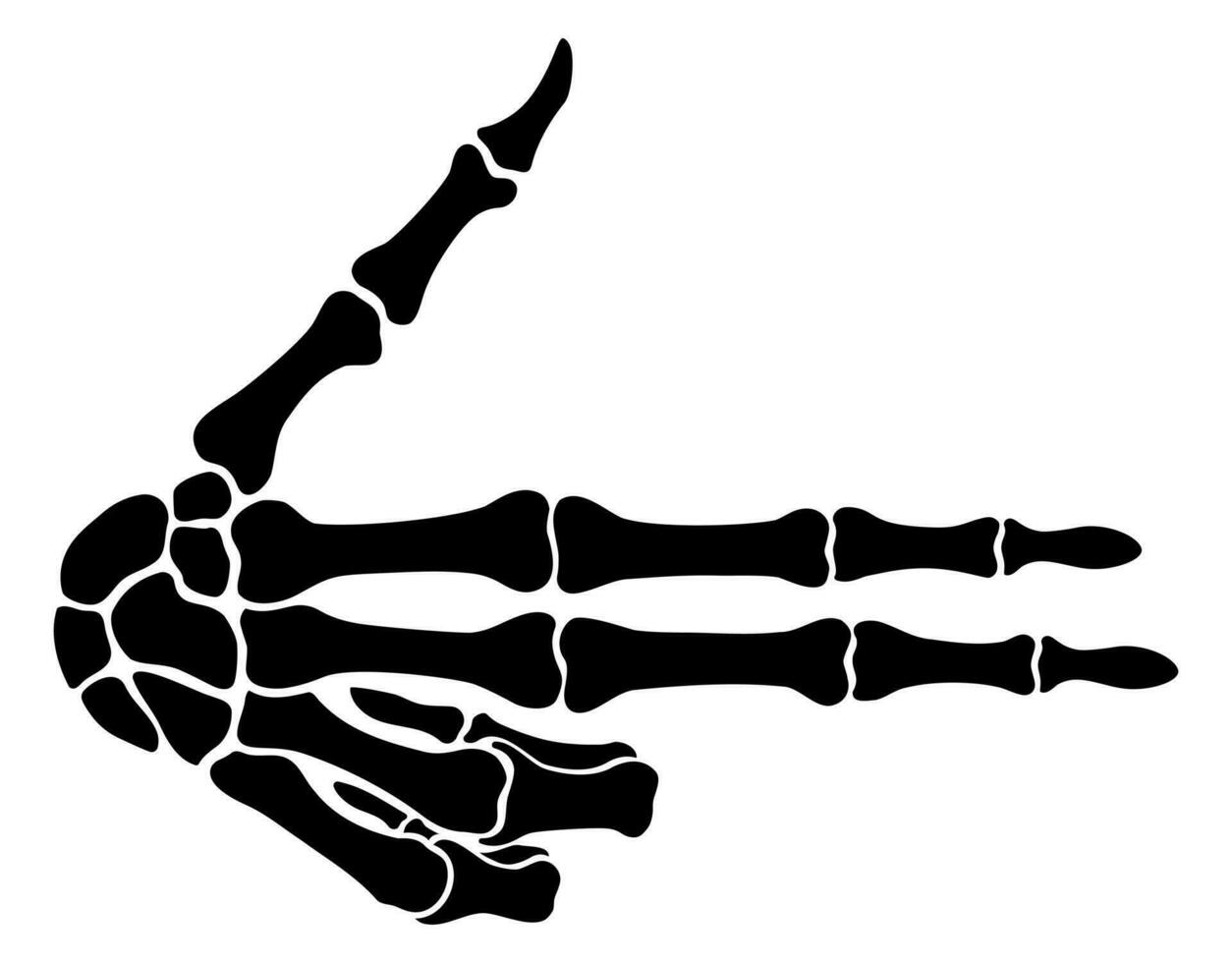 scheletro osso mano pistola cartello illustrazioni vettore