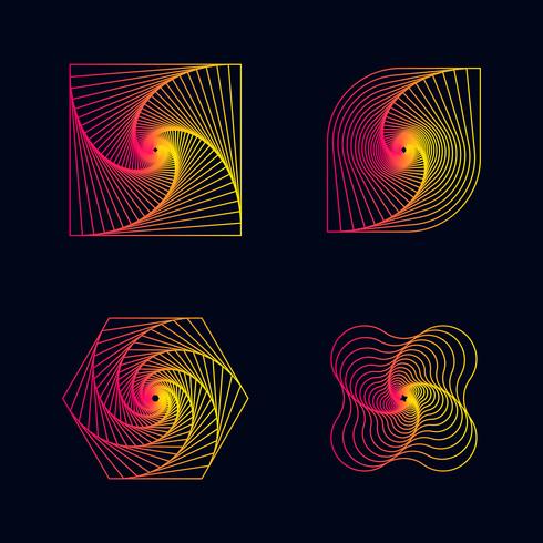 Spirale di linea a gradiente progetta elementi vettore