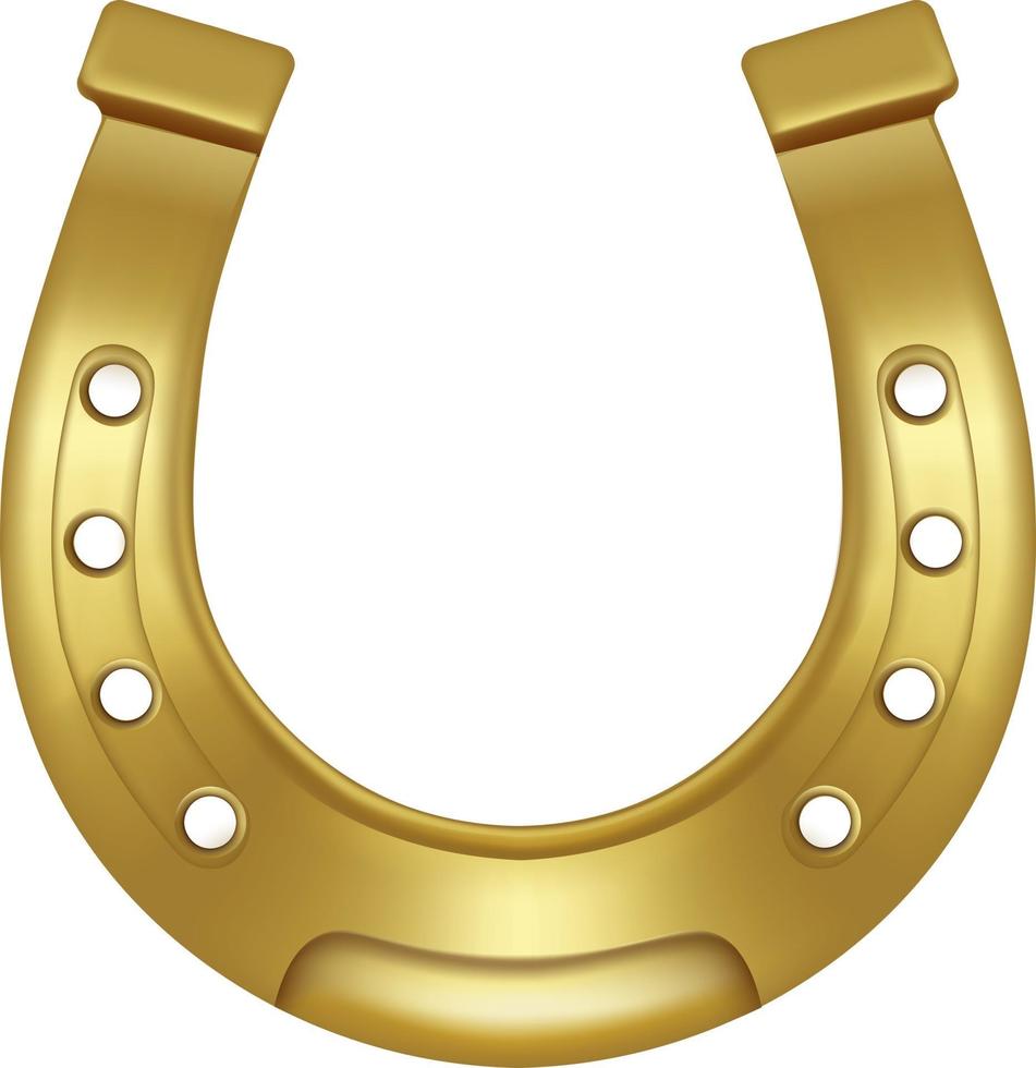 ferro di cavallo d'oro isolato vettore