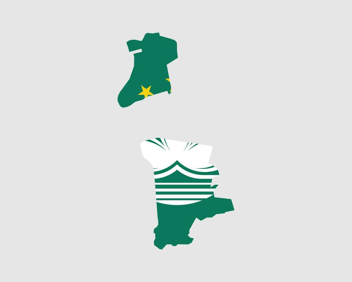 macau carta geografica bandiera. carta geografica di macao con Macanese striscione. vettore illustrazione.