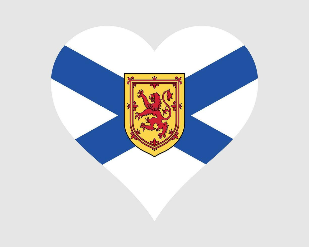 nova scozia Canada cuore bandiera. ns canadese amore forma Provincia bandiera. nova scozzese bandiera icona cartello simbolo clipart. eps vettore illustrazione.