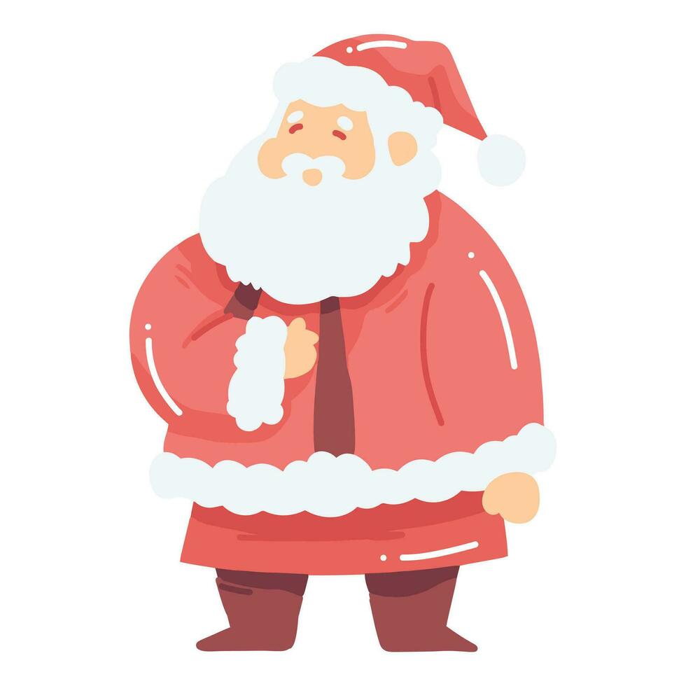 mano disegnato contento Santa personaggio nel piatto stile vettore