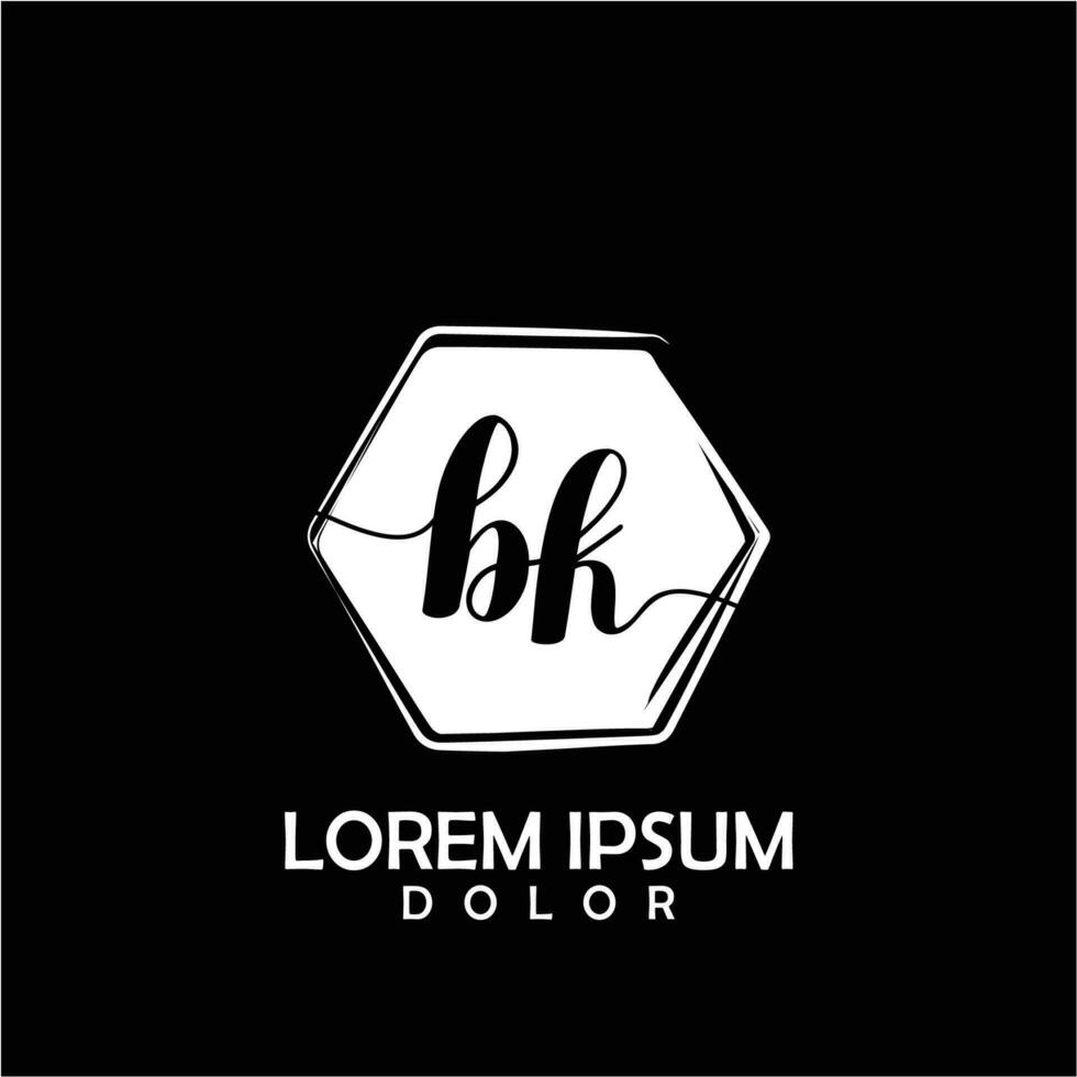 bk iniziale lettera grafia logo con cerchio spazzola modello vettore