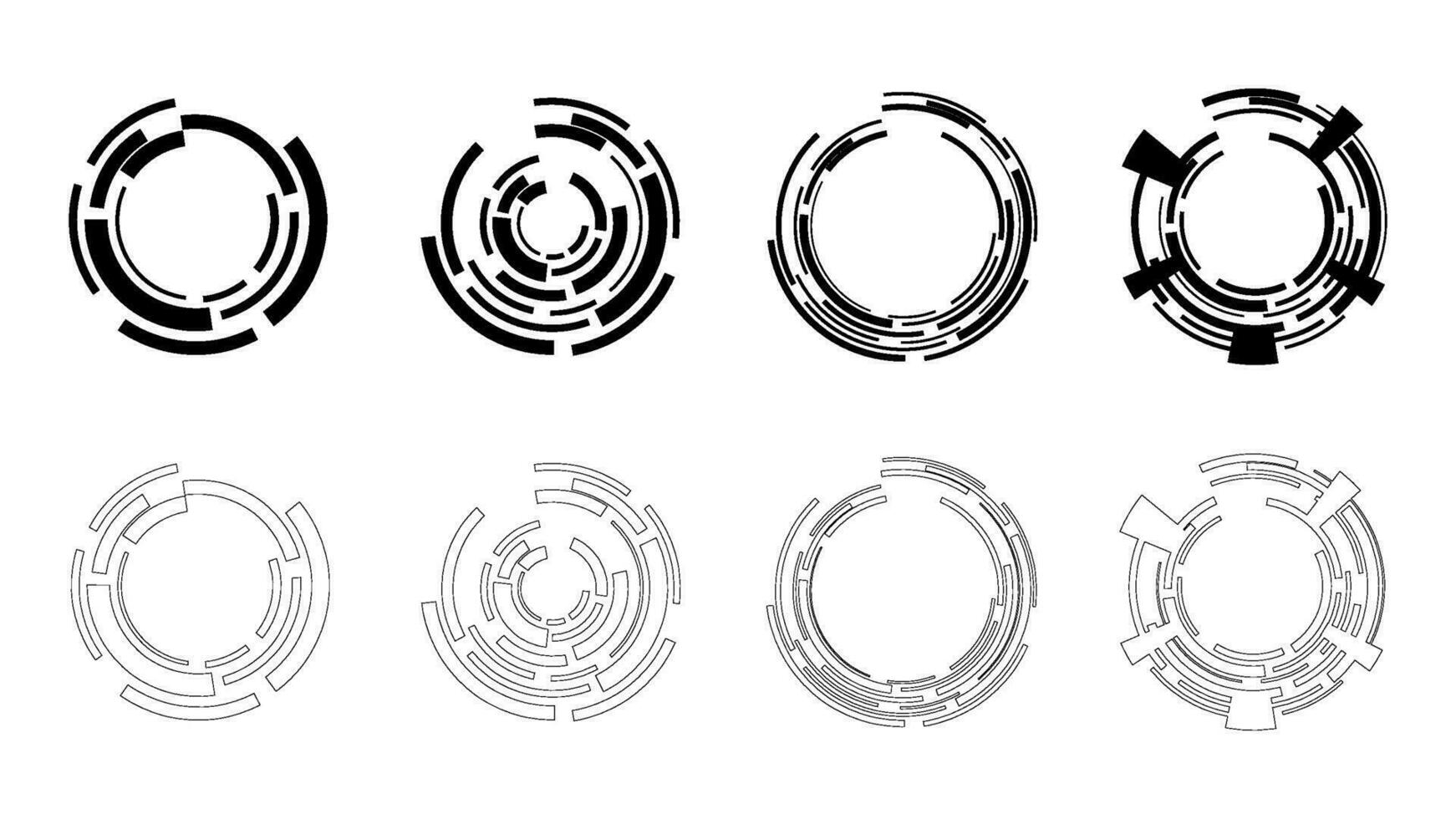 vettore impostato astratto tecnologia cerchio su bianca sfondo