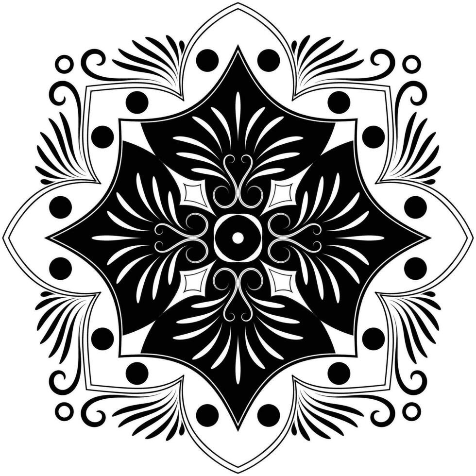 mandala disegno per colorazione nero Linee. bianca sfondo vettore